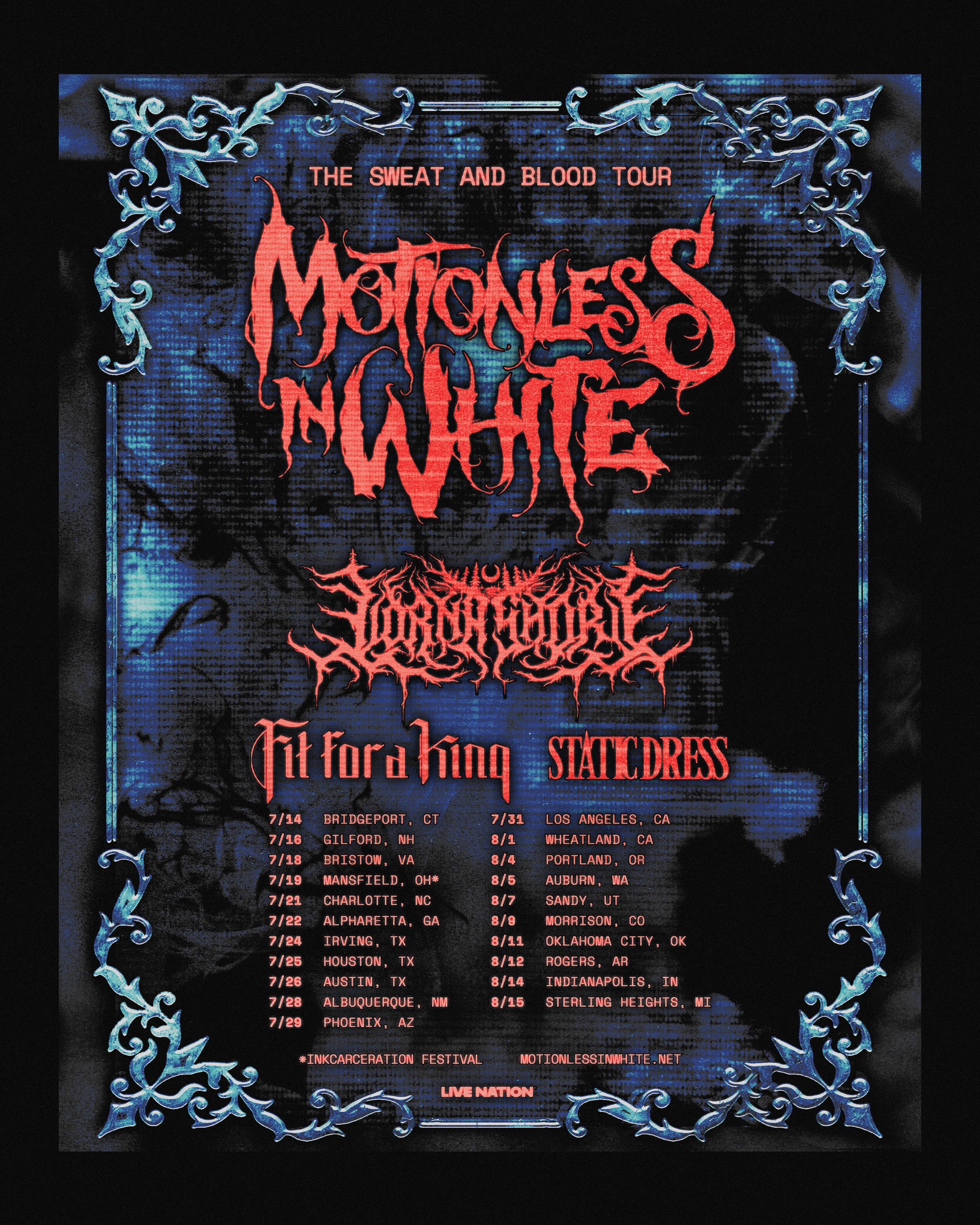 Motionless In White 2026 concert poster